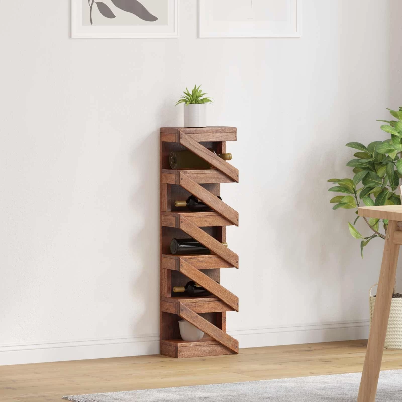 vidaXL Ράφι Καφέ 24 x 14 x 80 εκ Στερεό ξύλο Μαόνι