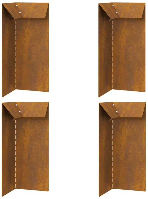 vidaXL Φράκτης σαλιγκαριών 4 pcs Σκ rusty 10 x 10 x 25 εκ