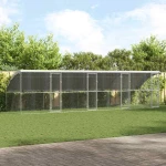 vidaXL Κλουβί Σκύλου με αποθήκευση 4 pcs Ασημί 8 x 2 x 2 m Ατσάλι
