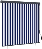 vidaXL Ρόλερ Ριγέ Μπλε και άσπρο 180 x 250 cm Ύφασμα και Αλουμίνιο