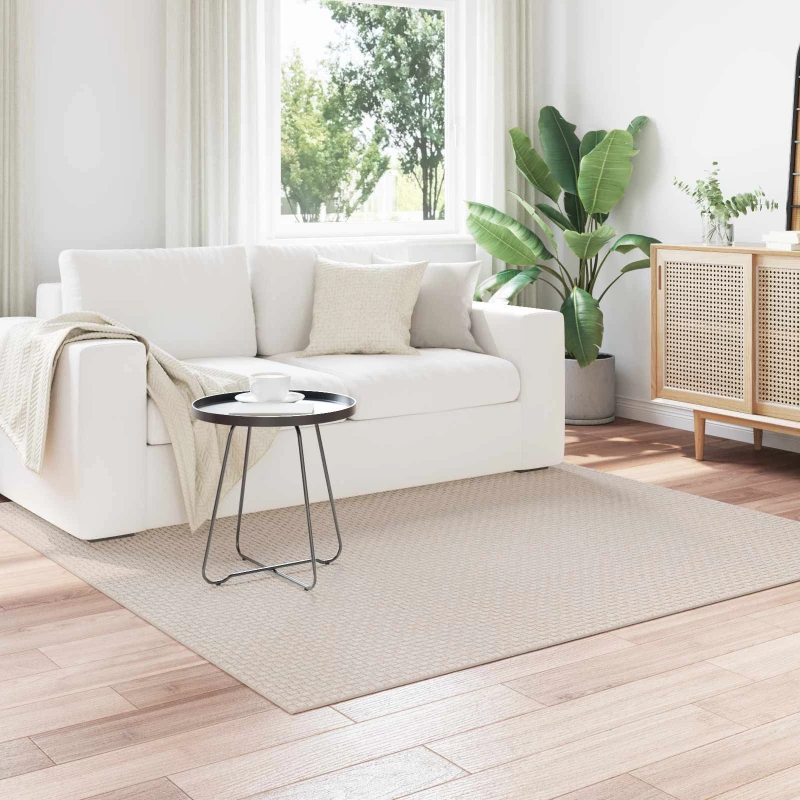 vidaXL Χαλιά χώρου τετράγωνο Κρεμ 200 x 200 cm