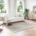 vidaXL Χαλιά χώρου τετράγωνο Κρεμ 240 x 240 cm