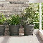 vidaXL Γλάστρες φυτών 24 pcs Μαύρο Ø 26 x 21.5 εκ Πλαστικό