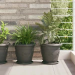 vidaXL Γλάστρες φυτών 6 pcs Μαύρο Ø 26 x 21.5 εκ Πλαστικό