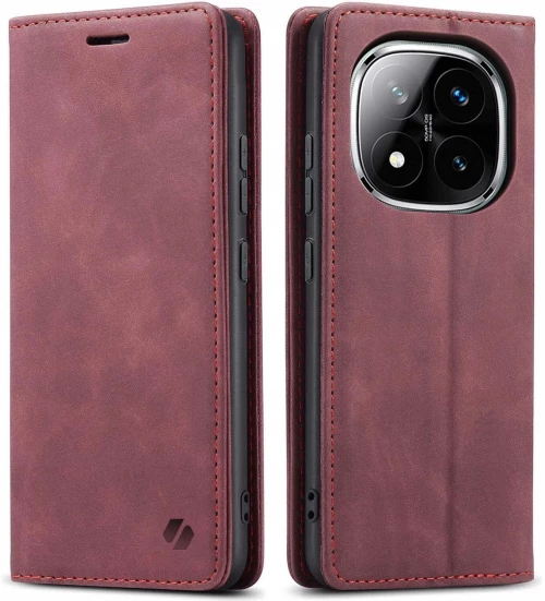 Θήκη Xiaomi Redmi Note 14 Pro 5G / Poco X7 Spacecase Wallet Πορτοφόλι - Red (5905719118587)