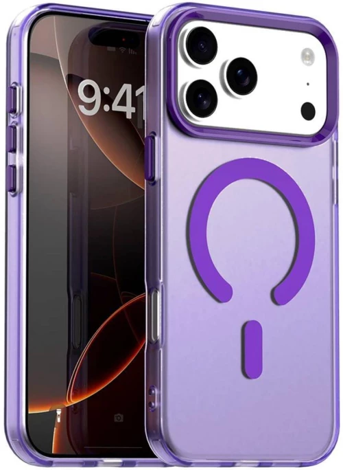 Θήκη iPhone 17 Pro Max Techsuit CandyCase Σκληρή Ημιδιάφανη με MagSafe - Purple (5949419313279)
