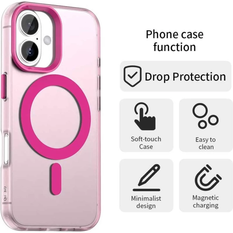 Θήκη iPhone 17 Techsuit CandyCase Σκληρή Ημιδιάφανη με MagSafe - Pink (5949419313392)