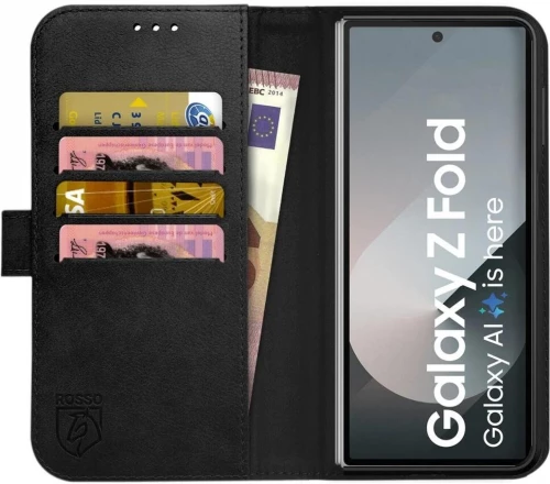 Θήκη Samsung Galaxy Z Fold7 Rosso Deluxe Δερμάτινη Πορτοφόλι - Black (8719246482243)