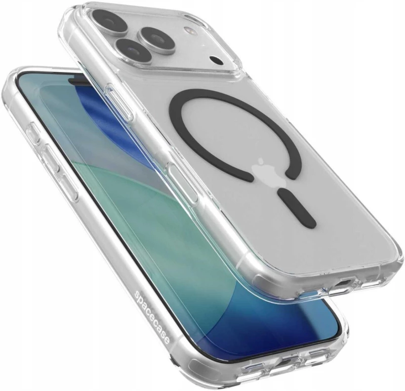 Θήκη iPhone 17 Pro Max Spacecase Clear MagSafe Σκληρή Διάφανη με MagSafe - Black (5905719131029)