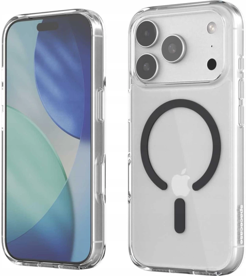 Θήκη iPhone 17 Pro Max Spacecase Clear MagSafe Σκληρή Διάφανη με MagSafe - Black (5905719131029)
