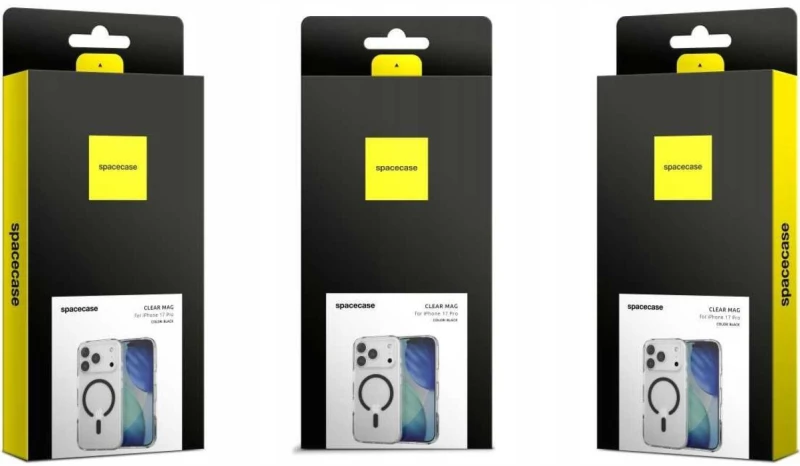 Θήκη iPhone 17 Pro Max Spacecase Clear MagSafe Σκληρή Διάφανη με MagSafe - Black (5905719131029)