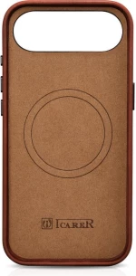 Θήκη iPhone Air iCarer Leather Back Case With Camera Button Δερμάτινη με MagSafe - Retro Brown (KJIP17250704-BN)