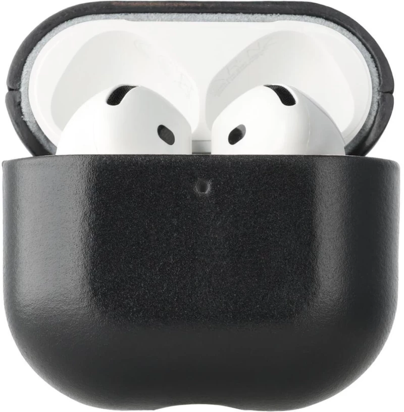 Θήκη AirPods 4th Gen Rosso Deluxe Σκληρή Δερμάτινη - Black (8719246494826)