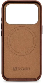 Θήκη iPhone 17 Pro iCarer Leather Back Case With Camera Button Δερμάτινη με MagSafe - Retro Brown (KJIP17250705-BN)