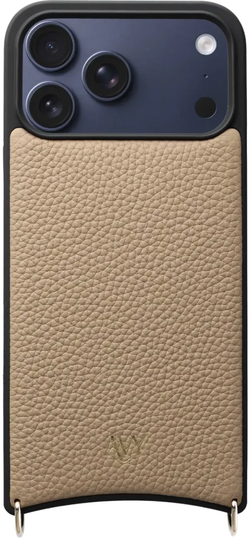 Θήκη iPhone 17 Pro Max Avy Case with Cord Hooks Δερμάτινη με MagSafe & Υποδοχές για Λουράκι - Leather Beige (8719246503122)