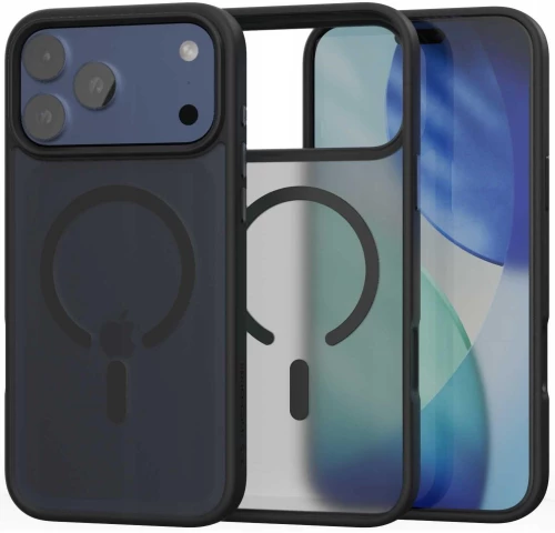 Θήκη iPhone 17 Pro Max Spacecase Fusion Mag Ημιδιάφανη Σκληρή με MagSafe - Black (5905719138127)