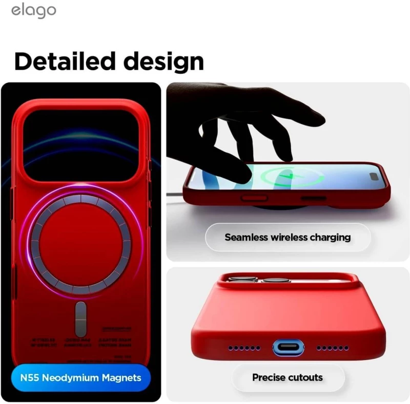 Θήκη iPhone 17 Pro Max Elago Magnetic Silicone Case Premium Σιλικόνης με MagSafe - Red (ES17MSSC69PRO-RD)