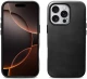 Θήκη iPhone 16 Pro iCarer Leather Back Case With Camera Button Δερμάτινη με MagSafe & Μεταλλικό Πλαίσιο Κάμερας - Black (WMI16240702-BK)
