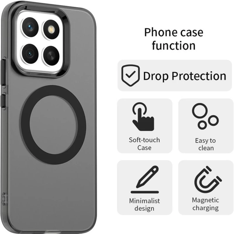 Θήκη Honor X8c Techsuit CandyCase Σκληρή Ημιδιάφανη με MagSafe - Black (5949419310919)