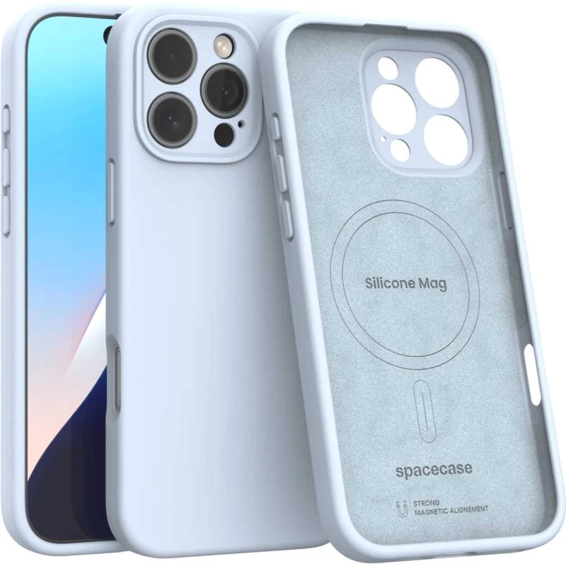 Θήκη iPhone 16 Pro Max Spacecase Silicone Mag Case Σιλικόνης με MagSafe - Baby Blue (5905719119409)