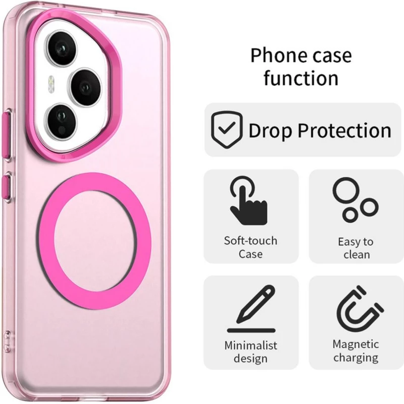 Θήκη Honor 400 Pro Techsuit CandyCase Σκληρή Ημιδιάφανη με MagSafe - Pink (5949419310742)