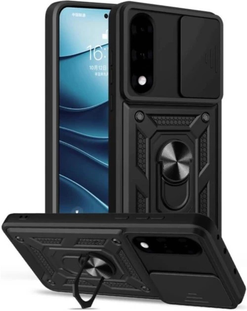 Θήκη OnePlus Nord 5 Bodycell Armor Slide Ανθεκτική με Κάλυμμα για την Κάμερα & Μεταλλικό Ring Holder - Black (5206015084928)