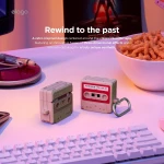 Θήκη Apple AirPods 4th Gen - Elago Cassette Tape Hang Case Σιλικόνης - Classic White (EAP4TAPE-HANG-CWHRD)