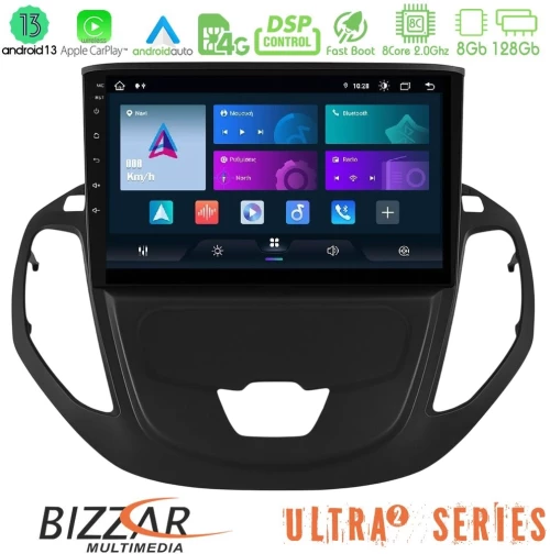 Bizzar Ultra Series Ford Transit Courier 2015-2023 8core Android13 8+128GB Navigation Multimedia Tablet 9"