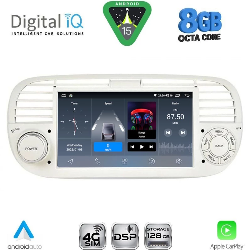 DIGITAL IQ BLM 765BG_CPA (7" DECK) MULTIMEDIA OEM for FIAT 500 mod. 2007-2015 (BEIGE)