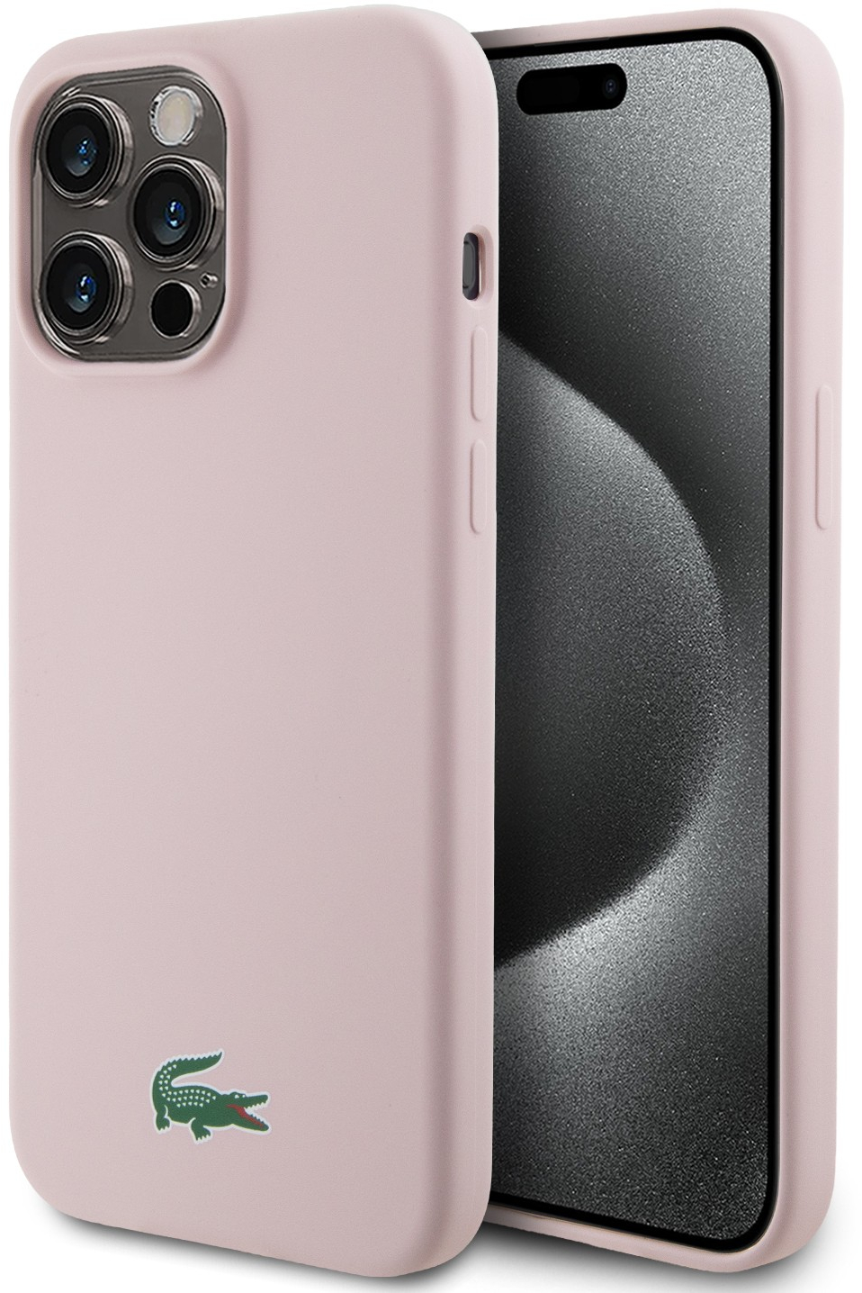 Lacoste Magsafe Croc Logo Hard Case Θήκη προστασίας από Σιλικόνη για iPhone 15 Pro Max Ροζ