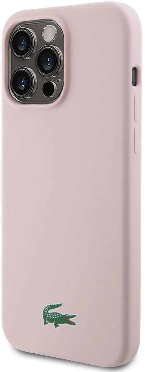 Lacoste Magsafe Croc Logo Hard Case Θήκη προστασίας από Σιλικόνη για iPhone 15 Pro Max Ροζ
