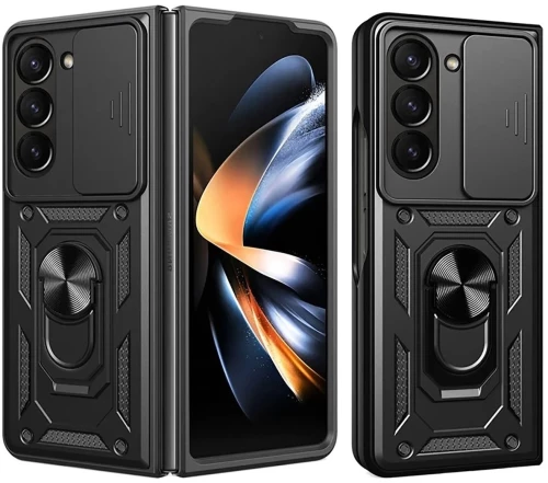 Θήκη Hurtel Hybrid Back Cover Σιλικόνης / Πλαστικό για Samsung Galaxy Z Flip - Μαύρο