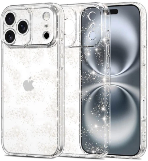 Θήκη TPU Σιλικόνης με Glitter για iPhone 17 Pro Max - Διάφανο
