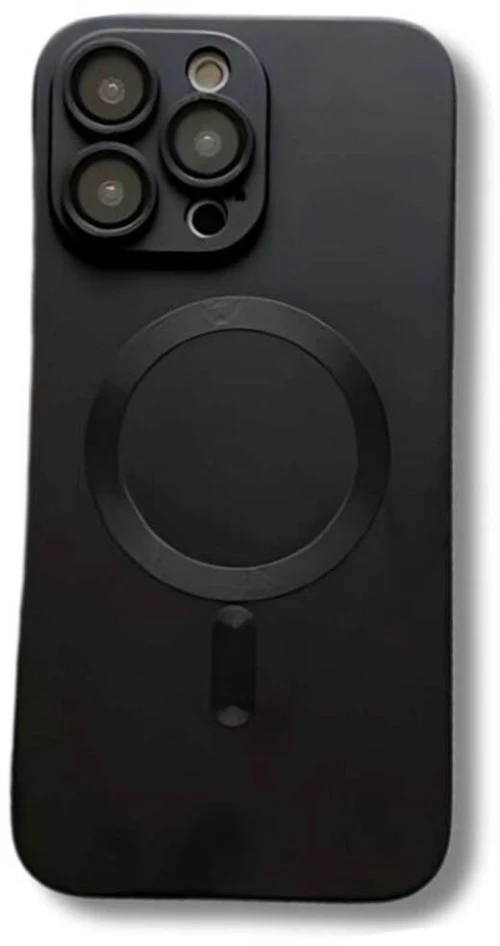 Θήκη TPU Σιλικόνης GREEN ON Magsafe με Τζαμάκι Προστασίας Κάμερας για iPhone 17 Pro Max - Μαύρο