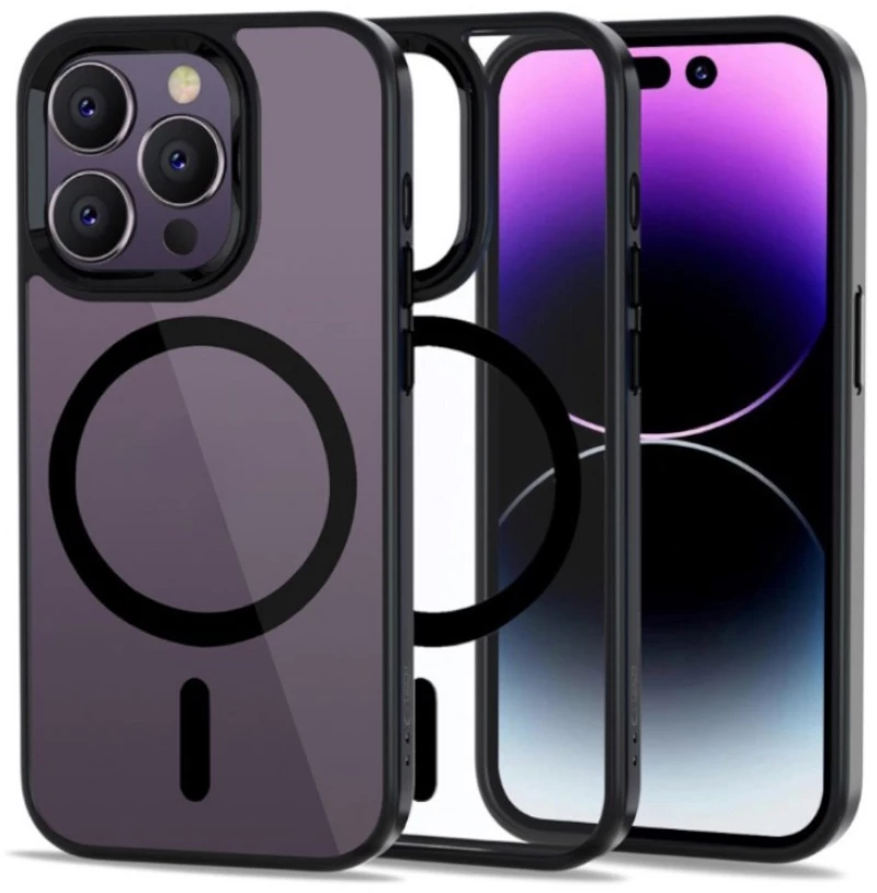Tech-Protect Σκληρή Θήκη MagMat με MagSafe για iPhone 14 Pro Max - Διάφανη με Μαύρο Πλαίσιο