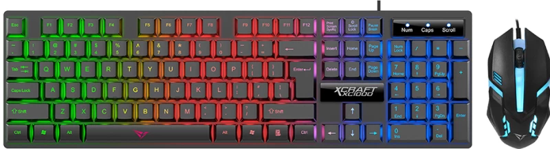 ALCATROZ RGB WATERPROOF GAMING KEYBOARD AND MOUSE X-CRAFT XC1000 BLACK
