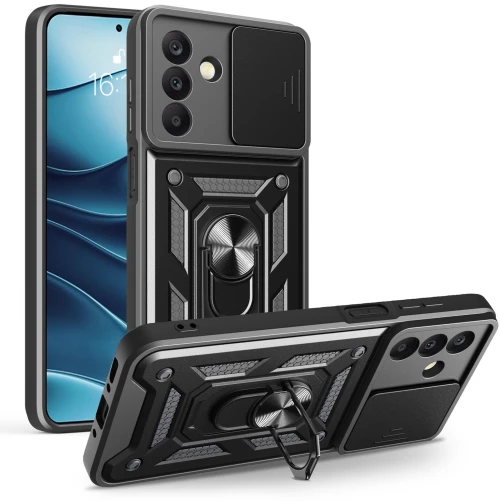 Σκληρή Θήκη Armor με Βάση Στήριξης Δαχτυλίδι για Samsung Galaxy A56 - Μαύρο