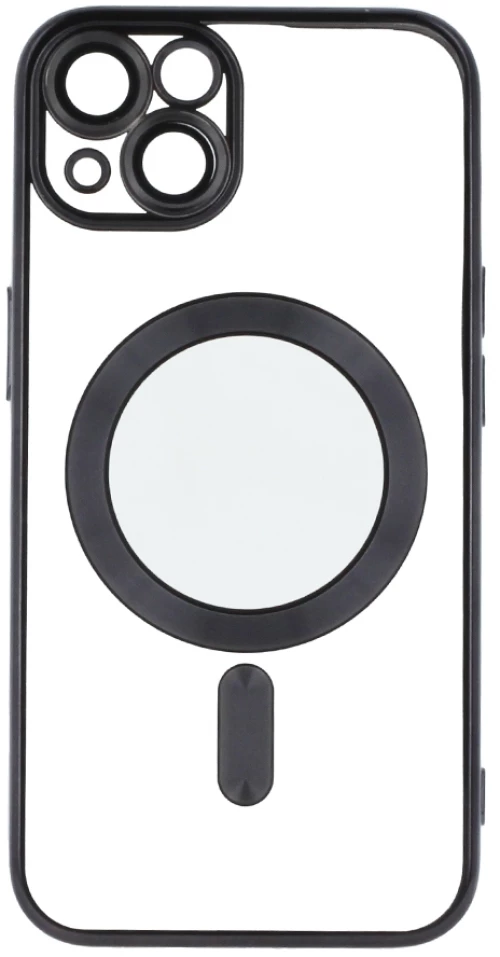 Θήκη Σιλικόνης με Magsafe και Προστασία Κάμερας για Samsung Galaxy S25 - Διάφανο / Μαύρο