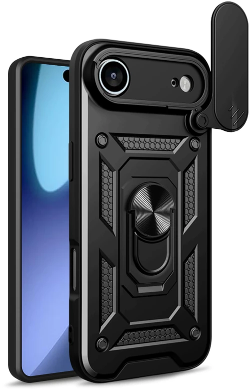 Σκληρή Θήκη Armor με Βάση Στήριξης Δαχτυλίδι για iPhone Air - Μαύρη