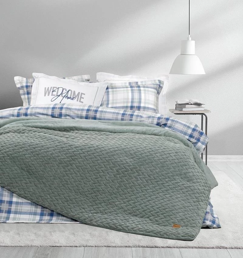 Κουβερτοπάπλωμα Ημίδιπλο (180x240) Muffle Smoky Green nima