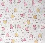 Μαξιλαροθήκη Παιδική 50x70 Φανελένια Elephant 072 White-Pink Dimcol