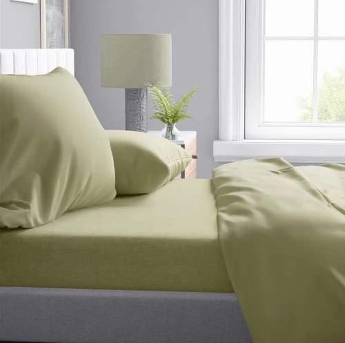 Σεντόνι Μονό (160x240) Solid 504 Olive βαμβακερό DimCol