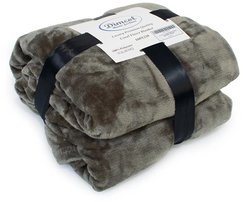 Κουβέρτα Υπέρδιπλη 220x240 Coral Fleece Solid 07 Olive Dimcol
