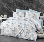 Σετ Σεντόνια Υπέρδιπλα 4τμχ (220x240) Μελίνα 707 White-Light Blue βαμβακερά Dimcol