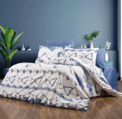 Σετ Σεντόνια King Size (240x270) Δαρεία 489 White-Blue DimCol