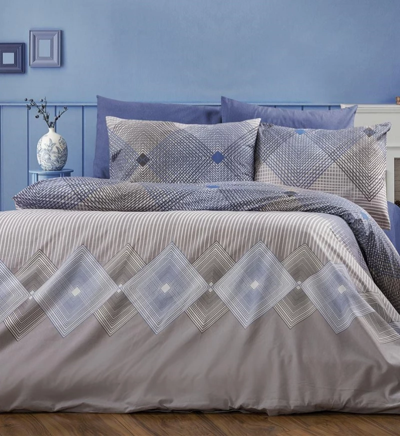 Παπλωματοθήκη Υπέρδιπλη 220x240 Καλλιρόη 604 Grey-Blue Dimcol