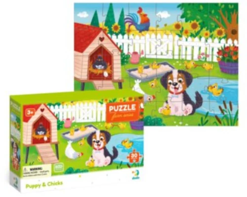 Puzzle Dodo Puppy & Chicks 30 Τμχ Κουτάβι & Κοτοπουλάκια