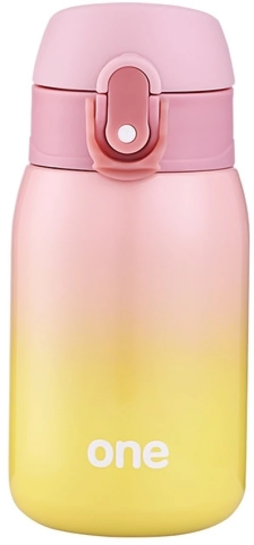 Θερμός γάλακτος από ανοξείδωτο ατσάλι για μωρά, με διαβαθμισμένο χρώμα, μονωμένο μπουκάλι για παιδιά, θερμός αδιάβροχος (260ml Ροζ)