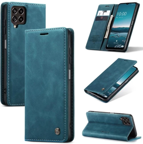 Για Samsung Galaxy M33 5G CaseMe 013 Πολυλειτουργική οριζόντια δερμάτινη θήκη τηλεφώνου (Μπλε)