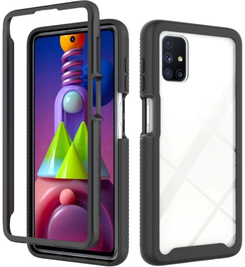 Θήκη προστασίας για Samsung Galaxy M51 Starry Sky, μονόχρωμη σειρά, αντικραδασμική από PC + TPU (Μαύρο)